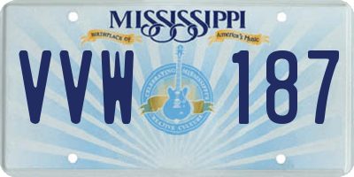 MS license plate VVW187