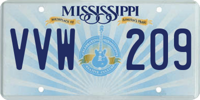 MS license plate VVW209