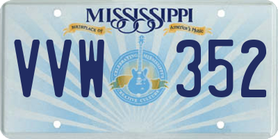 MS license plate VVW352