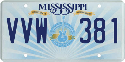 MS license plate VVW381