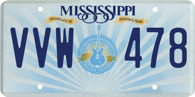 MS license plate VVW478