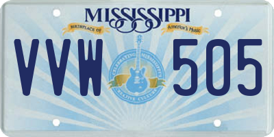 MS license plate VVW505