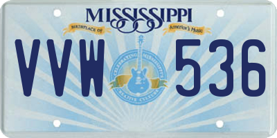 MS license plate VVW536