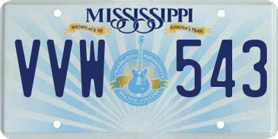 MS license plate VVW543