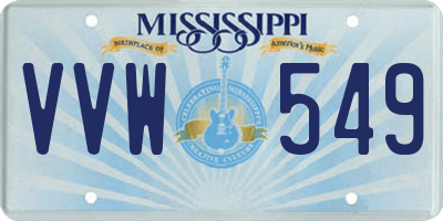 MS license plate VVW549