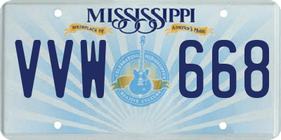 MS license plate VVW668