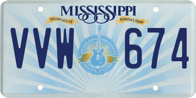 MS license plate VVW674