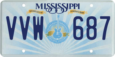 MS license plate VVW687