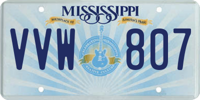 MS license plate VVW807