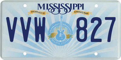 MS license plate VVW827