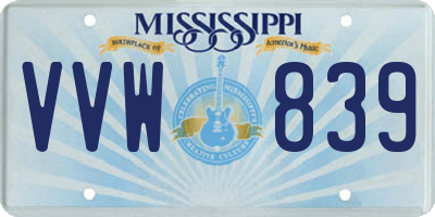 MS license plate VVW839