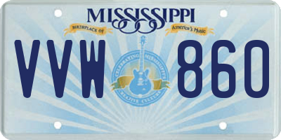 MS license plate VVW860