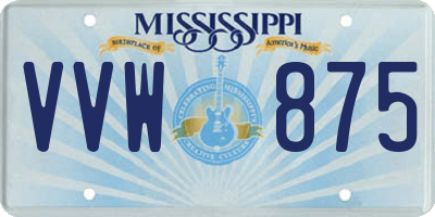 MS license plate VVW875