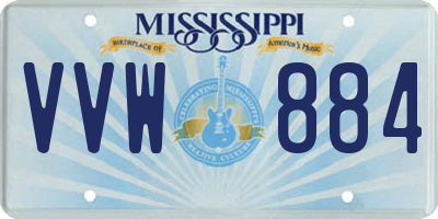 MS license plate VVW884