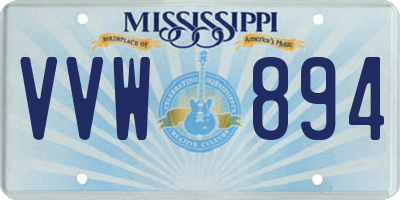 MS license plate VVW894
