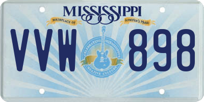 MS license plate VVW898