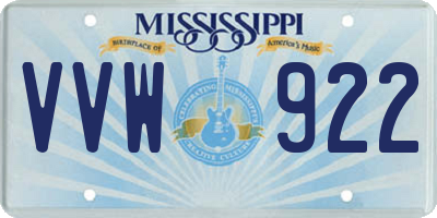 MS license plate VVW922