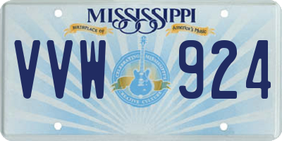 MS license plate VVW924