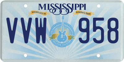 MS license plate VVW958