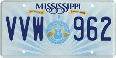 MS license plate VVW962