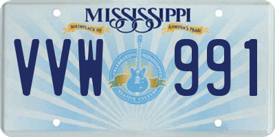MS license plate VVW991