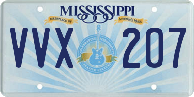MS license plate VVX207