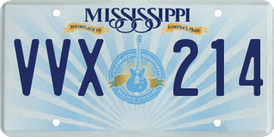 MS license plate VVX214