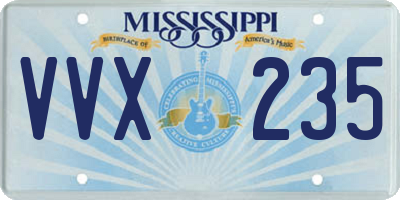 MS license plate VVX235