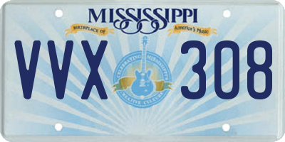 MS license plate VVX308