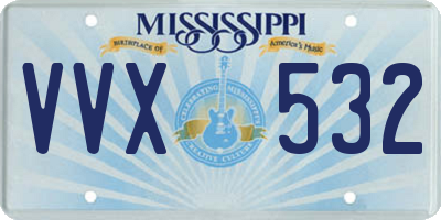 MS license plate VVX532