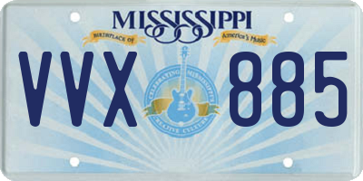 MS license plate VVX885