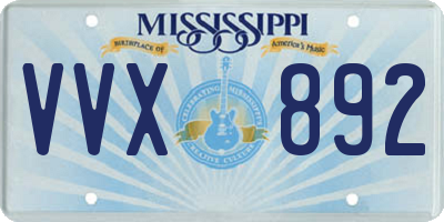 MS license plate VVX892