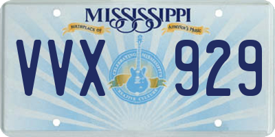MS license plate VVX929