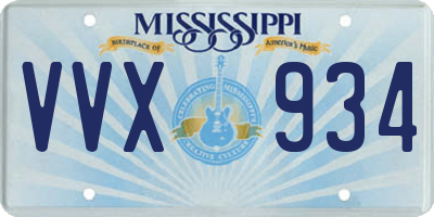 MS license plate VVX934