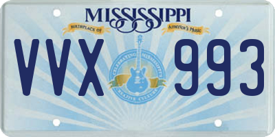 MS license plate VVX993