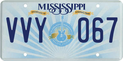 MS license plate VVY067