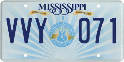 MS license plate VVY071