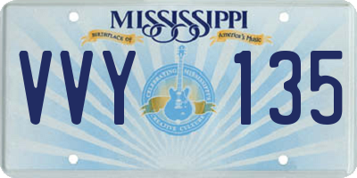 MS license plate VVY135