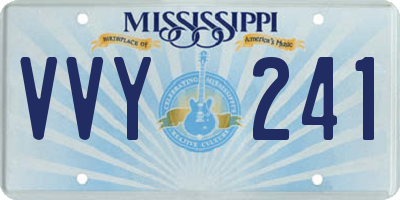 MS license plate VVY241