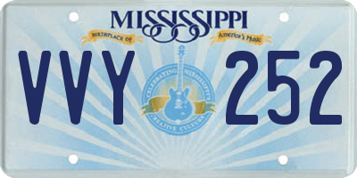 MS license plate VVY252