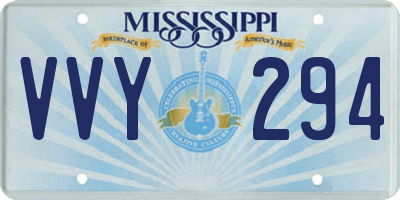 MS license plate VVY294