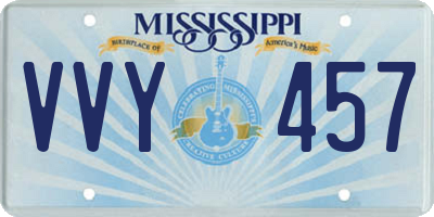 MS license plate VVY457
