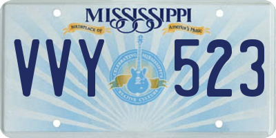 MS license plate VVY523