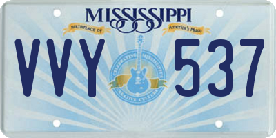 MS license plate VVY537