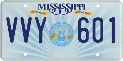 MS license plate VVY601