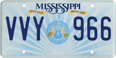 MS license plate VVY966
