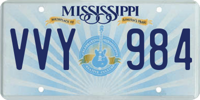 MS license plate VVY984