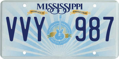 MS license plate VVY987