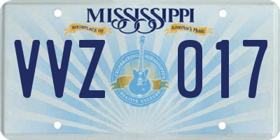 MS license plate VVZ017