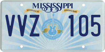 MS license plate VVZ105